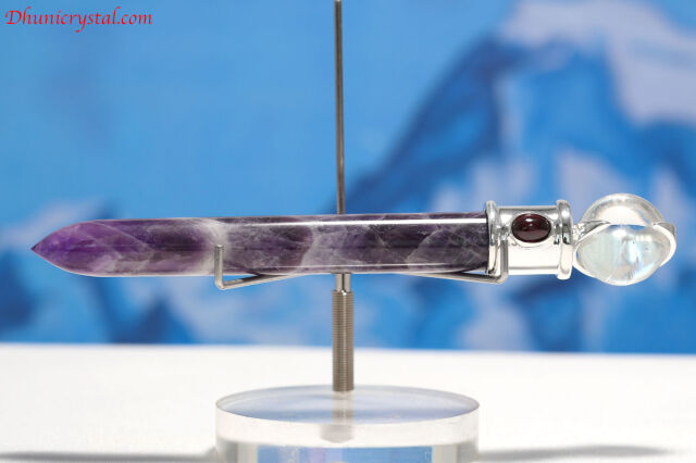 アメジスト・ミスティックワンドwithガーネット＆ヒマラヤ水晶(T204)