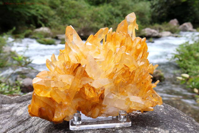 天然のオーラ　黄金の治癒者　ゴールデンヒーラー　水晶　クラスター　アーカンソー産 アーカンソー産水晶 クリスタルクォーツ