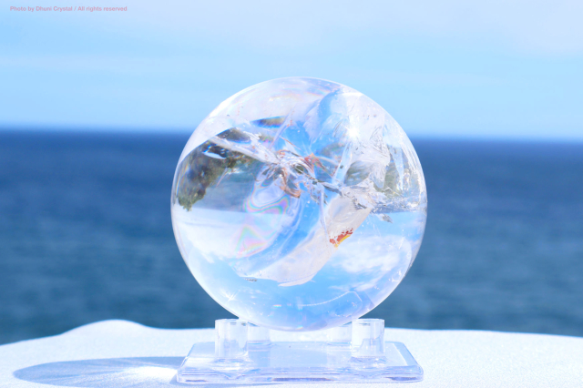 【SOLDOUT!】 レムリアンシードクリスタル/スフィア/虹入り(T522)