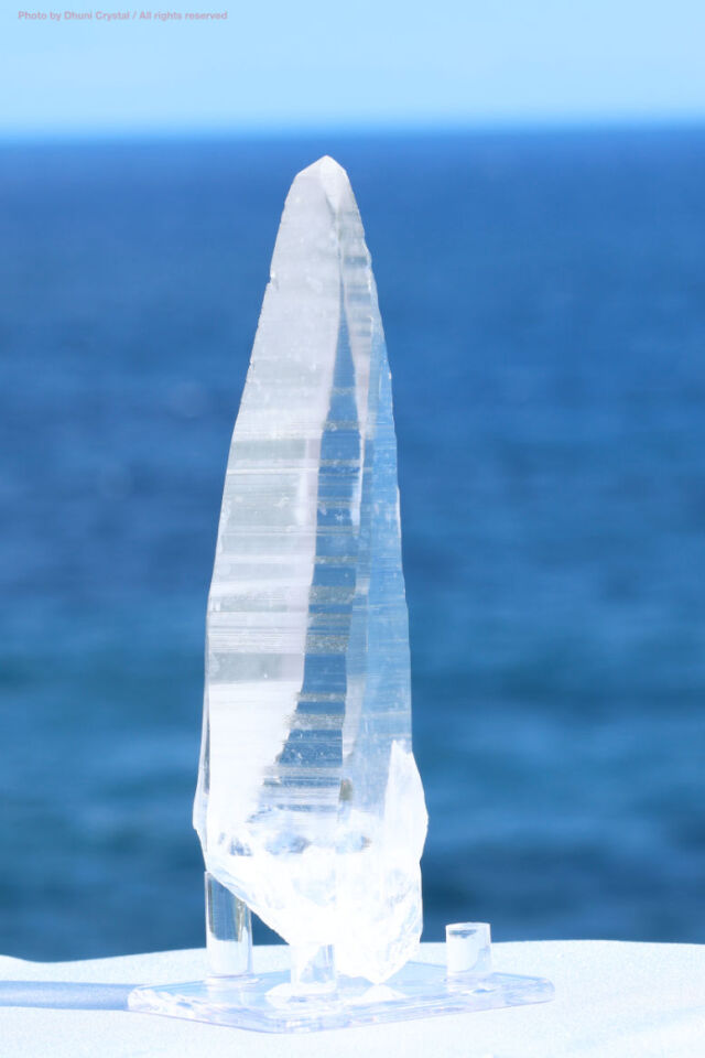 一点物】レムリアンシードクリスタル原石｜成長線が刻まれた高