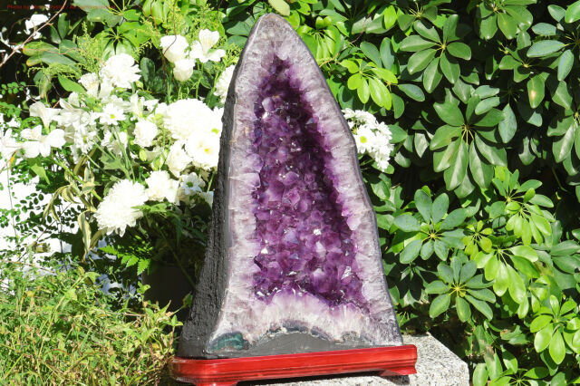 アメジストジオード/カペラ/木製スタンド付き(T682)