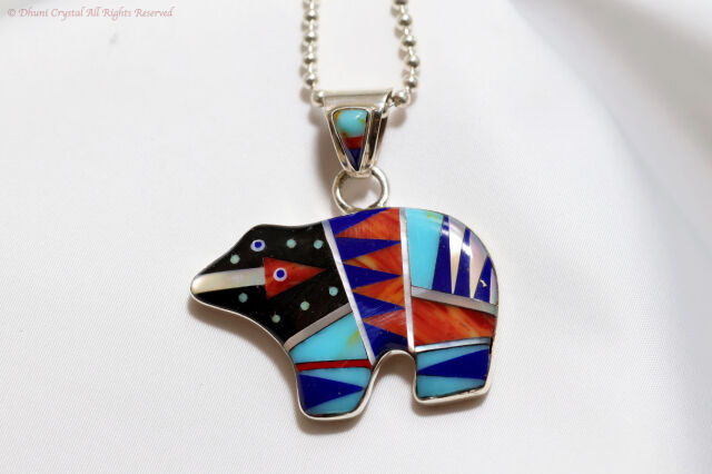 【SOLDOUT】インレイ・ジュエリー/ペンダントトップ【グレート・カチーナ・ベア】(T08)