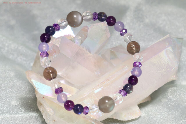 Dhunicrystalオリジナルブレスレット【サイレントナイト・ブレス】/『スピリチュアル』『バランス』『魔除け』/手首サイズ14.5cm~15cm/(T820)