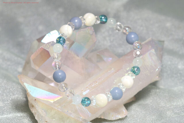 Dhunicrystalオリジナルブレスレット【エンジェル・ブレス】『博愛』、『癒やし』、『浄化』/手首サイズ14cm~14.5cm/(T822)