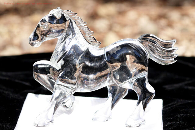 クリスタルホース/水晶のお馬さん/山梨伝統技術士作/証明書付き(T944)