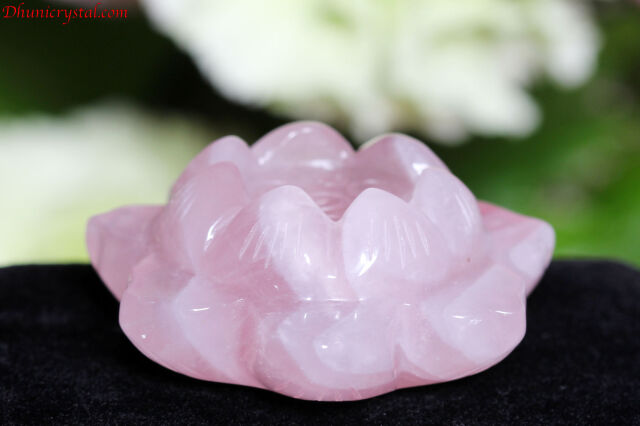 【SOLDOUT】ローズクォーツ・お花型のキャンドルホルダー(u393)