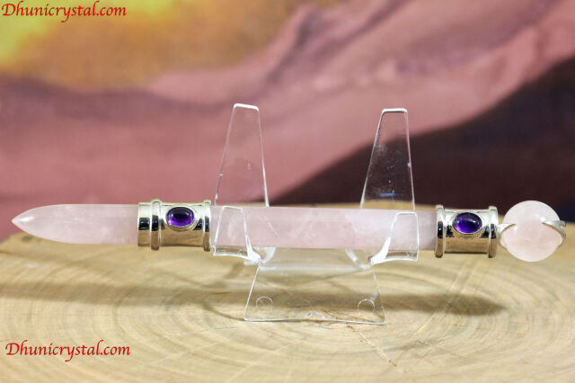 【SOLDOUT】ローズクォーツ・ミスティックワンド/アメジスト(U856)