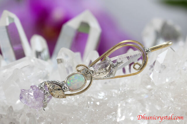 【SOLDOUT】Magical Delight/マジカルデライト/ワンドレットPT【フラワーアメジスト＆オパール＆水晶】(V343)