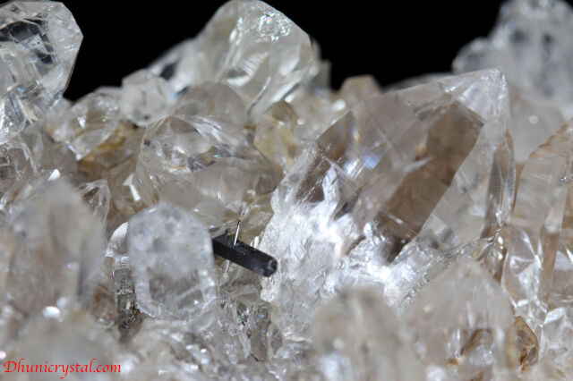 ヒマラヤ水晶　ブラックトルマリン入り水晶 極上超透明！ブラックトルマリン入り！インド産ヒマラヤ水晶28.5