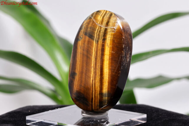 タイガーアイと柘植！落ち着きとやる気！ジュドーンとくる！ タイガーアイ原石磨き58g天然石販売 名取貴石 天然石原石鉱物