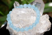 【SOLDOUT】一連ブレスレット【アクアマリン】8mm珠/手首サイズ15cm~16cm(A866)