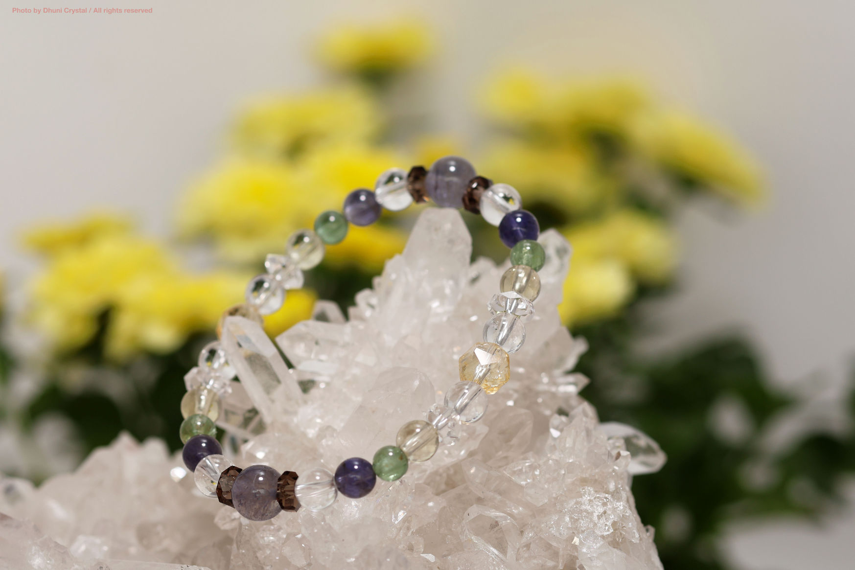 Dhunicrystalオリジナルブレスレット【輝く女性応援ブレス】/手首サイズ14cm~14.5cm/癒やし・人間関係・ダイエット(T654)