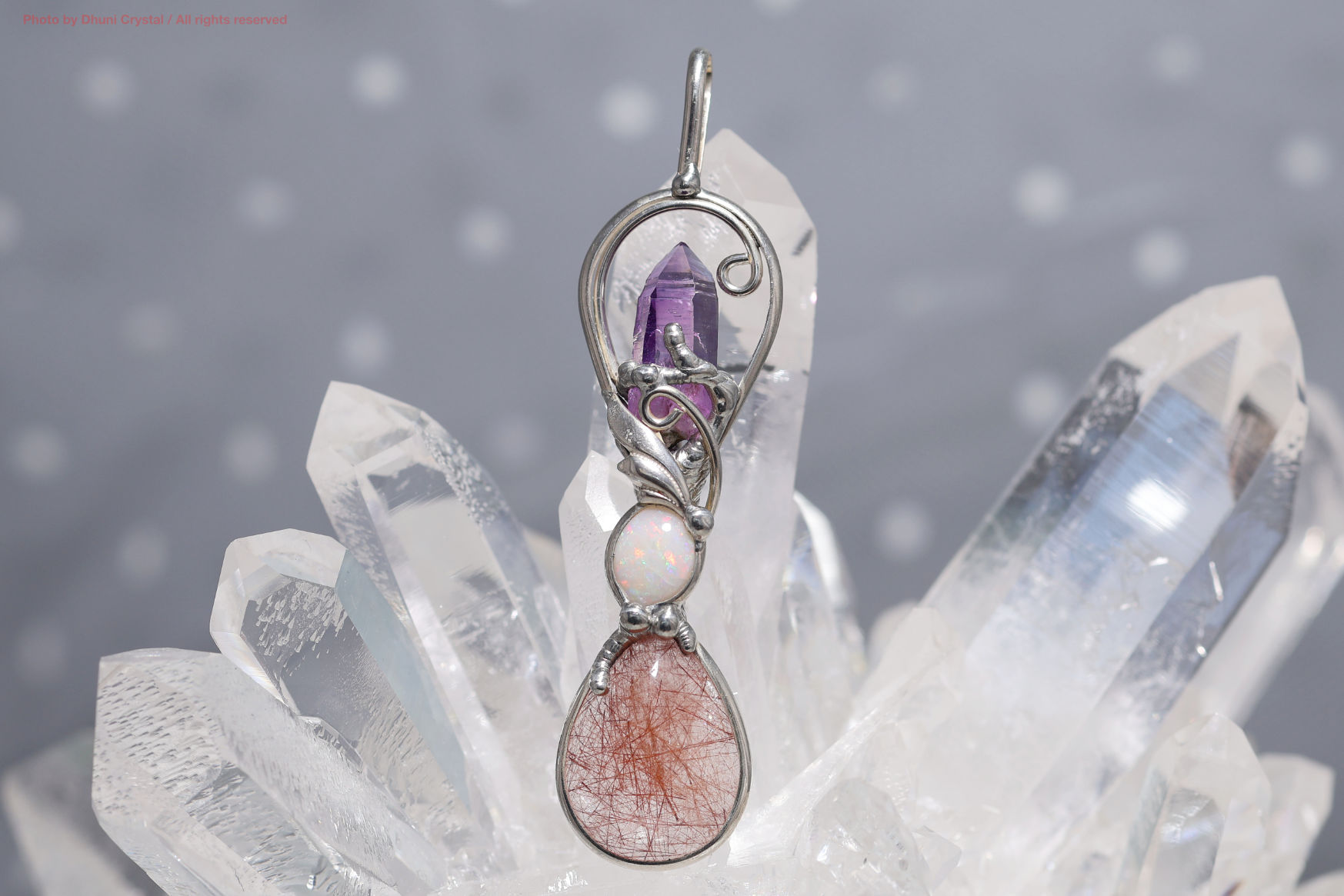 Magical Delight/マジカルデライト【ベラクルスアメジスト＆ストロベリークォーツのワンドレット】(T744)