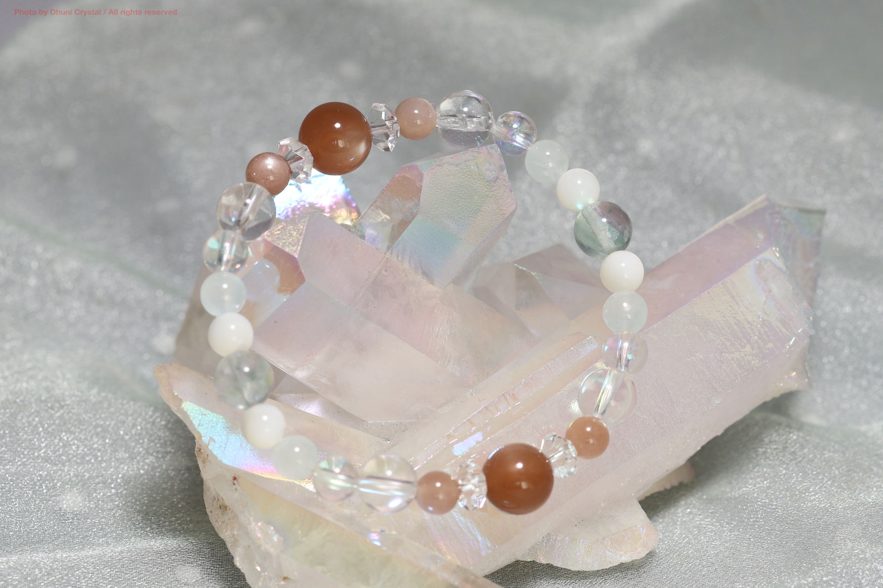Dhunicrystalオリジナルブレスレット【チョコっと休憩♡ブレス】/『女性性』『癒し』『グラウディング』/手首サイズ14.5cm~15cm/(T821)