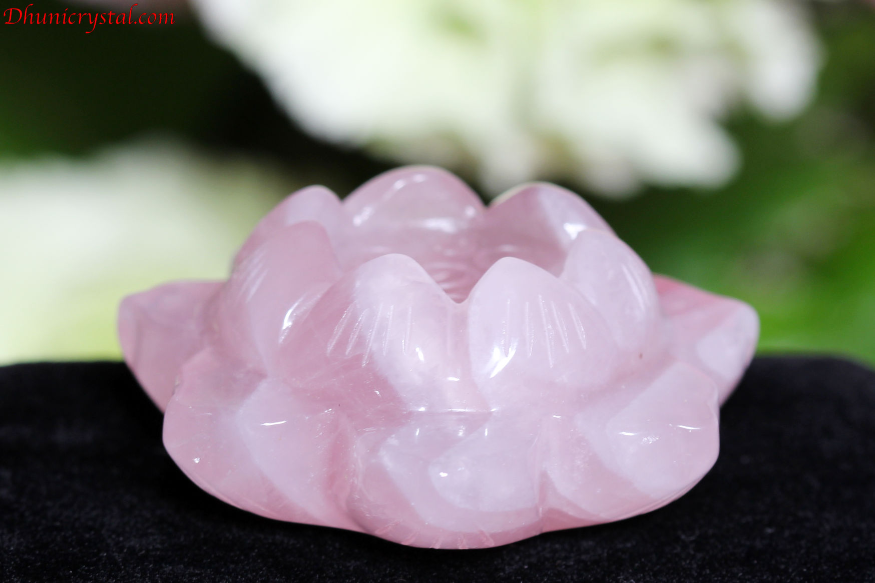 【SOLDOUT】ローズクォーツ・お花型のキャンドルホルダー(u393)