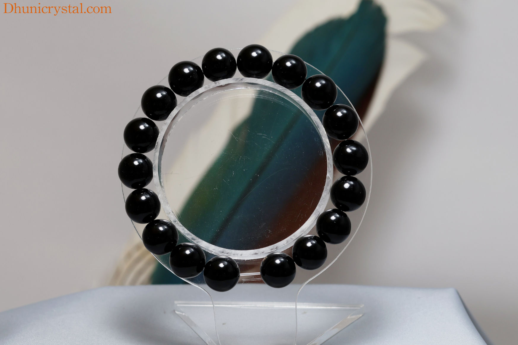 一連ブレスレット【モリオン】/10mm球/サイズ調整可(W118)