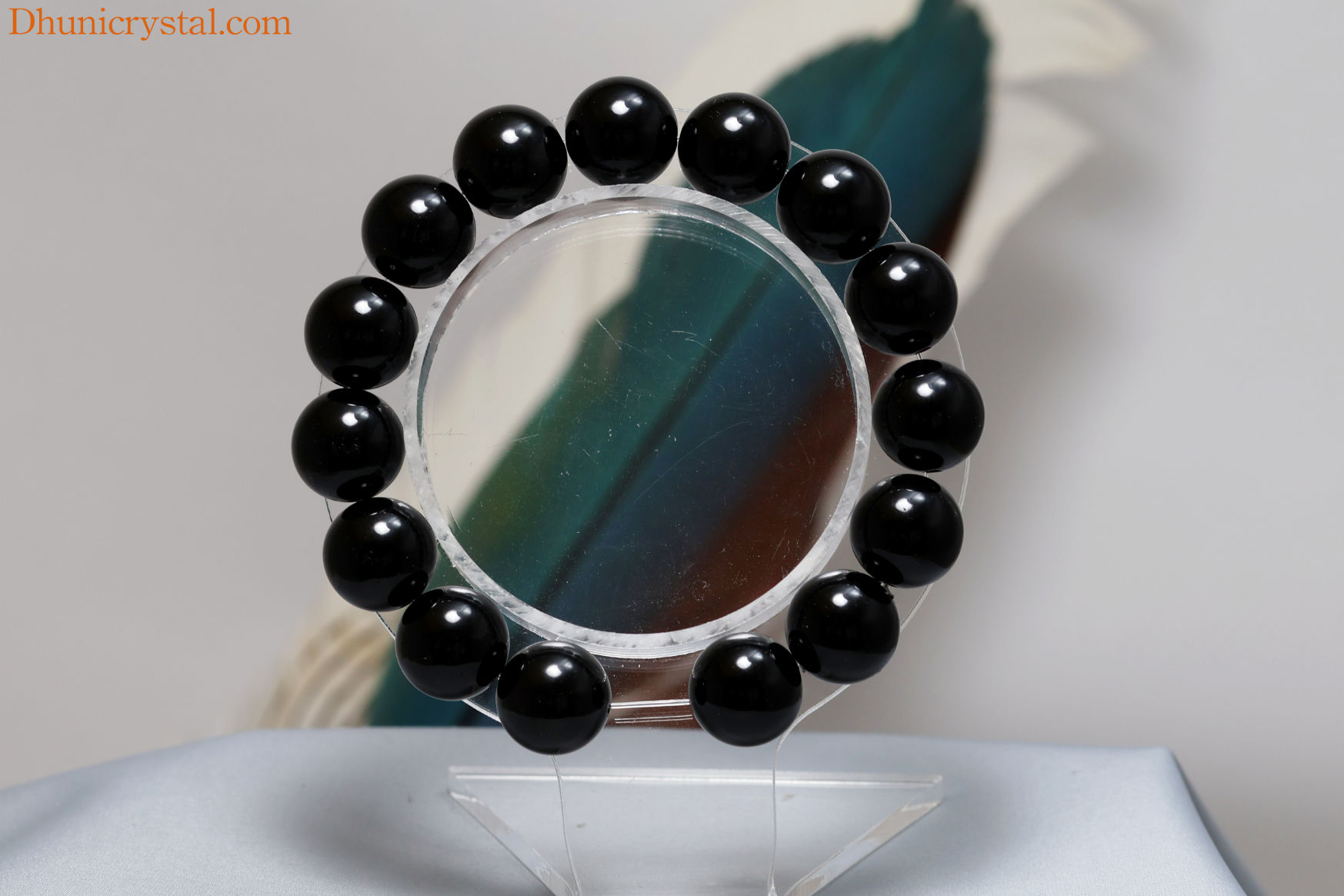 一連ブレスレット【モリオン】/12mm球/サイズ調整可(W119)