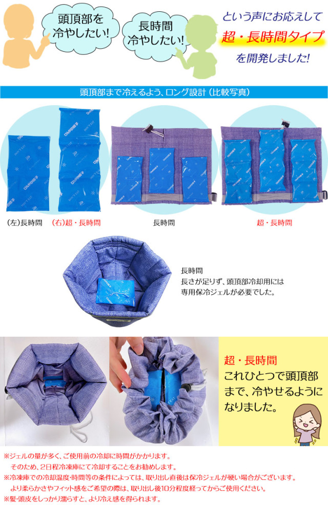 ひんやり帽子の交換用冷却ジェル【超・長時間タイプ・帽子本体別売】暑