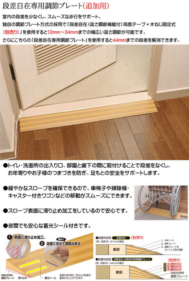 ウォーキングステッキ】段差解消スロープ 段差自在専用調節