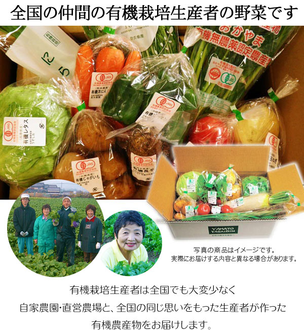 全国の仲間の有機栽培生産者の野菜です