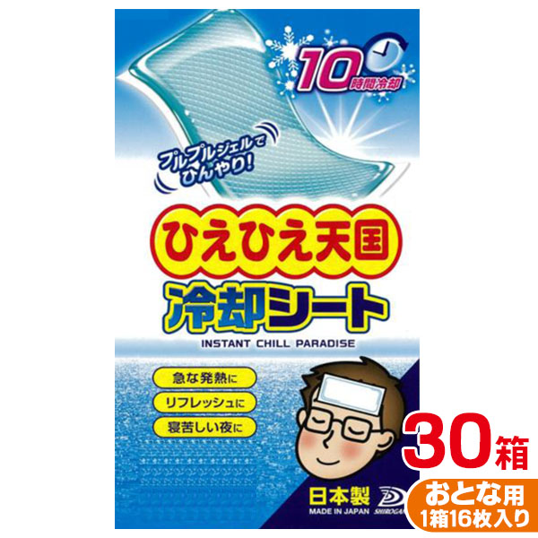 ひえひえ天国冷却シート10時間 大人用30箱入り(16枚(2枚×8袋)×30箱