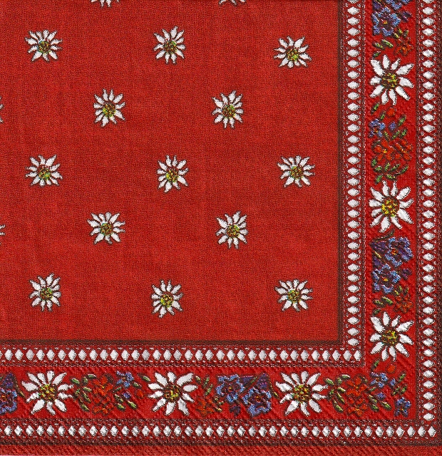 カクテルサイズ５枚組＊エーデルワイス レッド