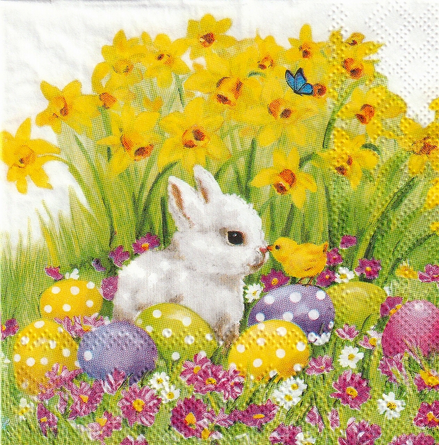 カクテルサイズ５枚組＊Easter Friends