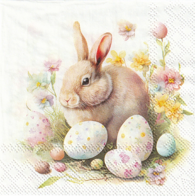 カクテルサイズ５枚組＊Bunny and Eggs