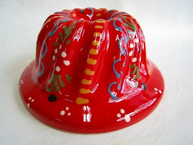 スフレンハイム焼き クグロフ型＃18＊レッド 花柄