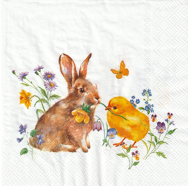５枚組ペーパーナプキン＊Bunny and Chick