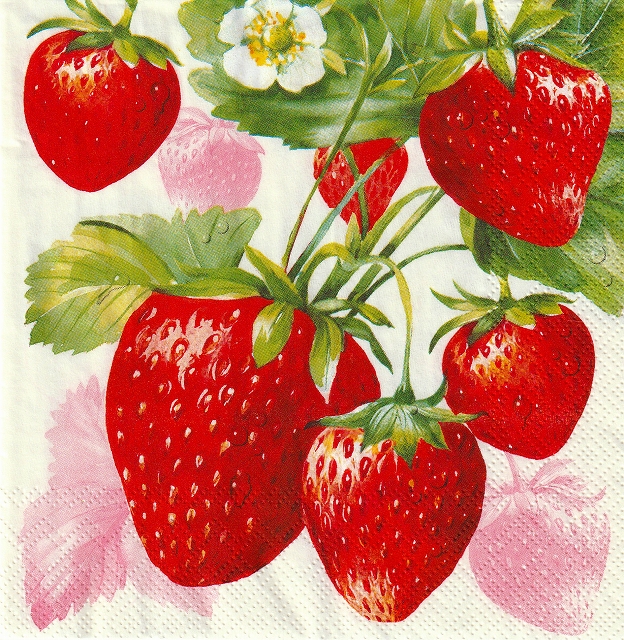 ５枚組ペーパーナプキン＊Strawberry Fruits