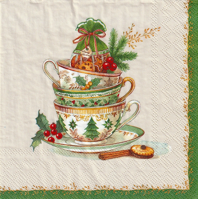 ５枚組ペーパーナプキン＊Festive Tea Time