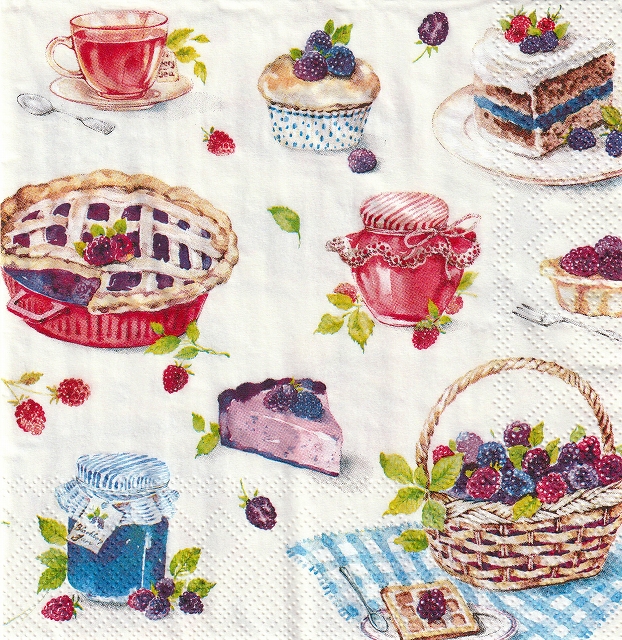 ５枚組ペーパーナプキン＊Berry and Bake
