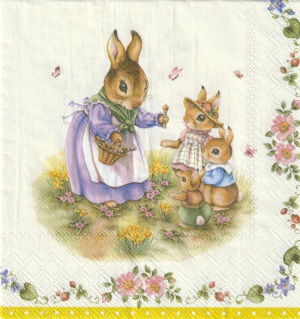 ５枚組ペーパーナプキン＊Fantasy Easter