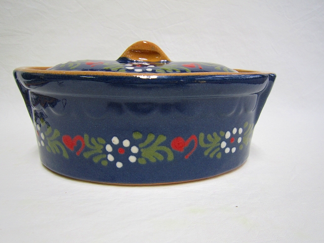 スフレンハイム焼き テリーヌ型 ベッコフ鍋＃６＊花柄 ブルー