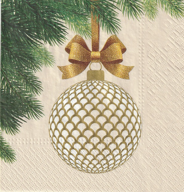 ５枚組ペーパーナプキン＊Golden Bauble