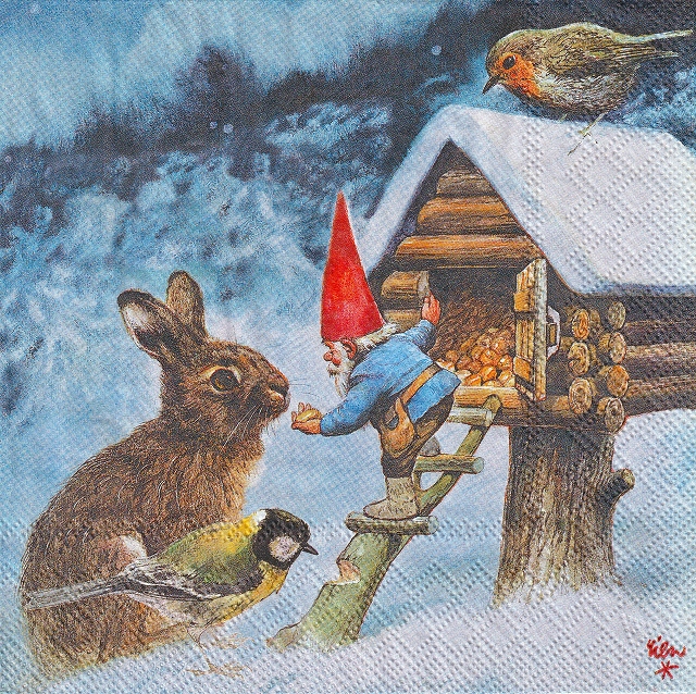 ５枚組ペーパーナプキン＊Gnome feeding