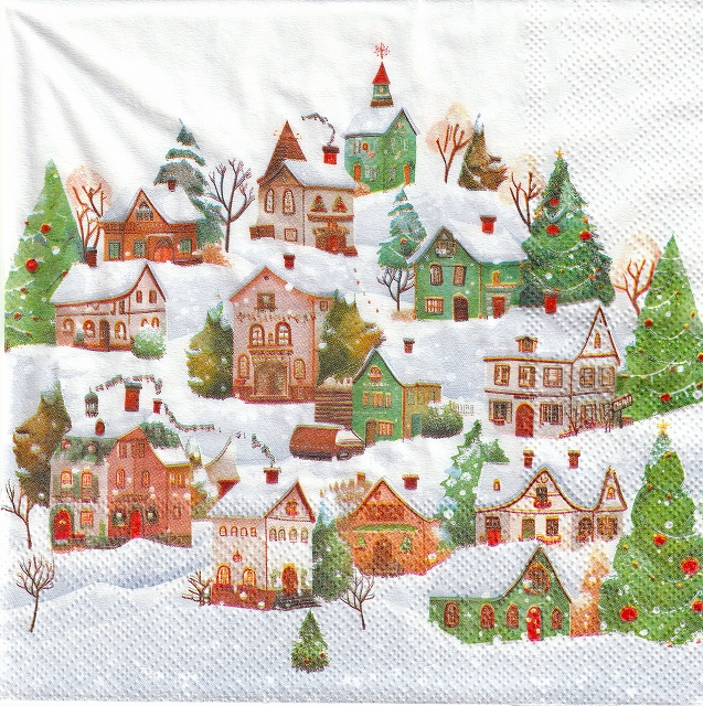 ５枚組ペーパーナプキン＊ウインターヴィレッジ