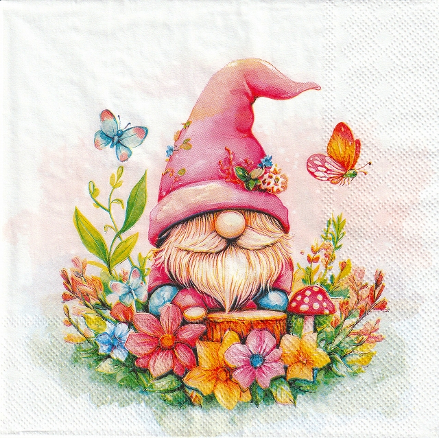 ５枚組ペーパーナプキン＊Charming Gnome