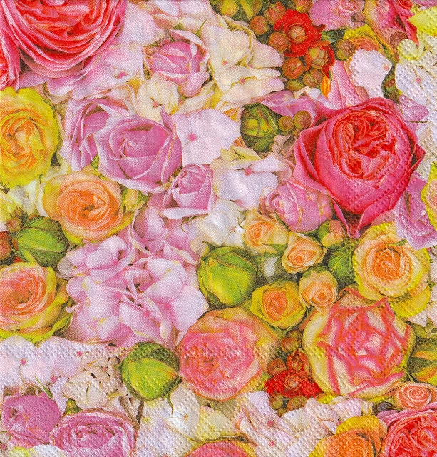 ５枚組ペーパーナプキン＊Bed of Roses