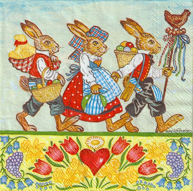 ５枚組ペーパーナプキン＊Three Rabbits