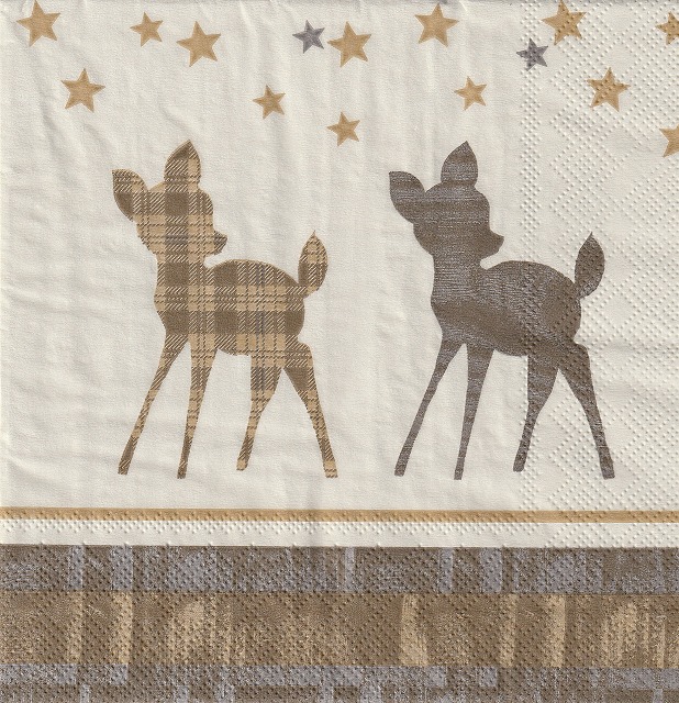 ５枚組ペーパーナプキン＊Wooden Deer