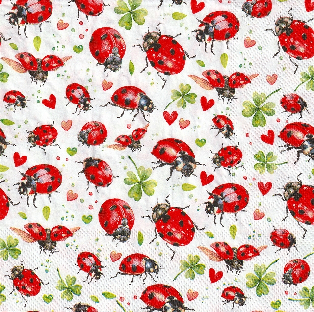 ５枚組ペーパーナプキン＊Ladybug Flight