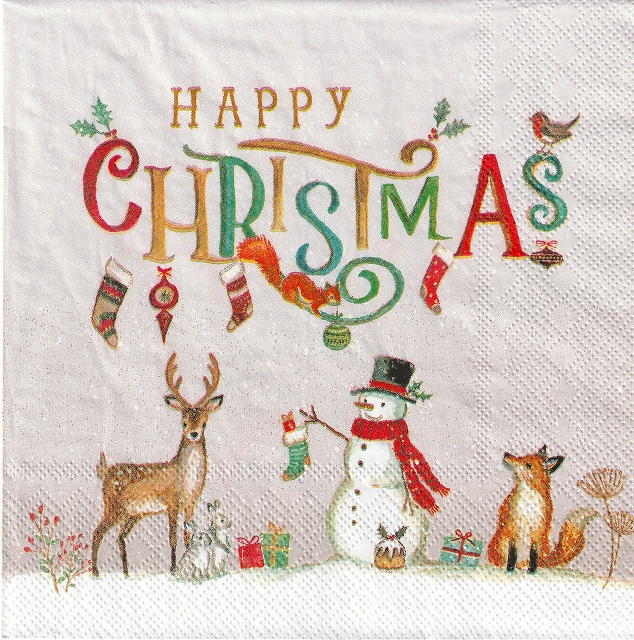 ５枚組ペーパーナプキン＊Happy Christmas