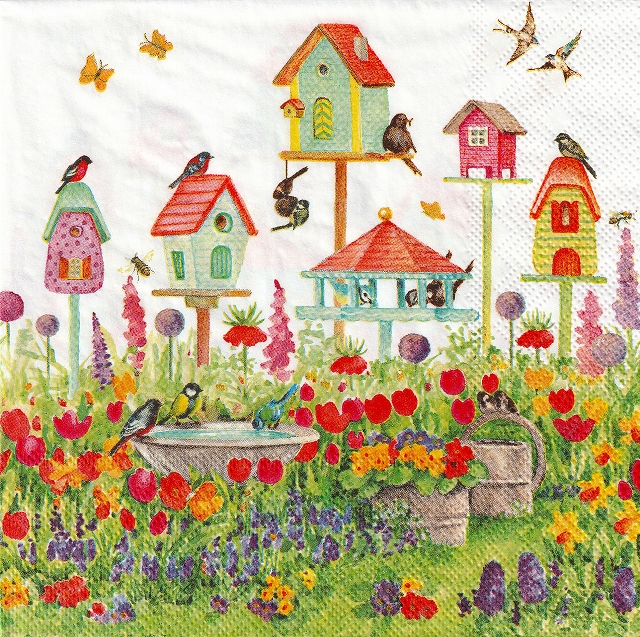 ５枚組ペーパーナプキン＊Birdhouse