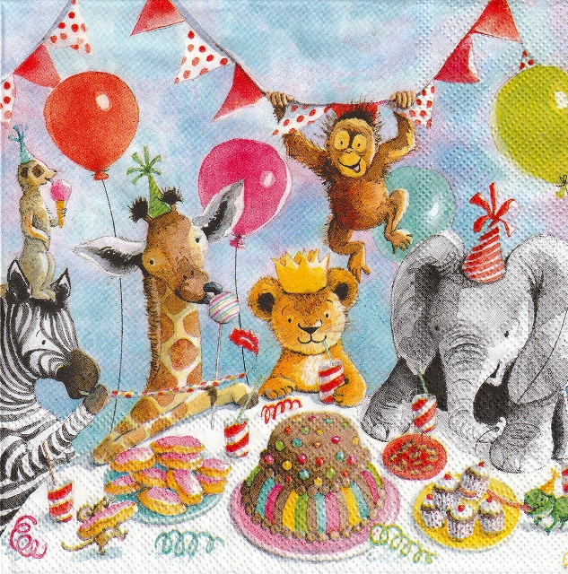 ５枚組ペーパーナプキン＊Party Animals