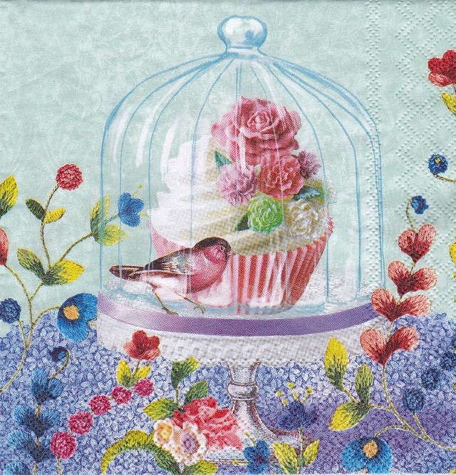 ５枚組ペーパーナプキン＊Cupcake in Glass