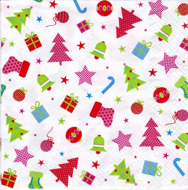 ５枚組ペーパーナプキン＊クリスマスアイコン