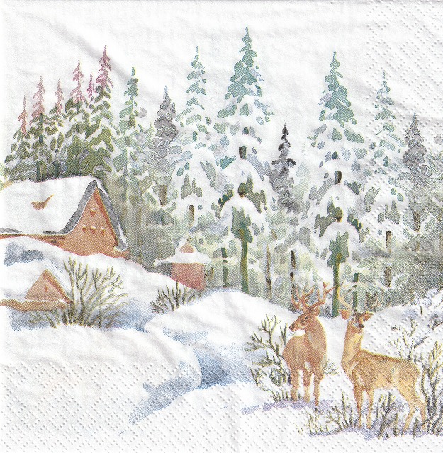 ５枚組ペーパーナプキン＊Winter Scene