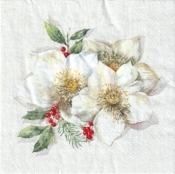 ５枚組ペーパーナプキン＊Christmas Rose